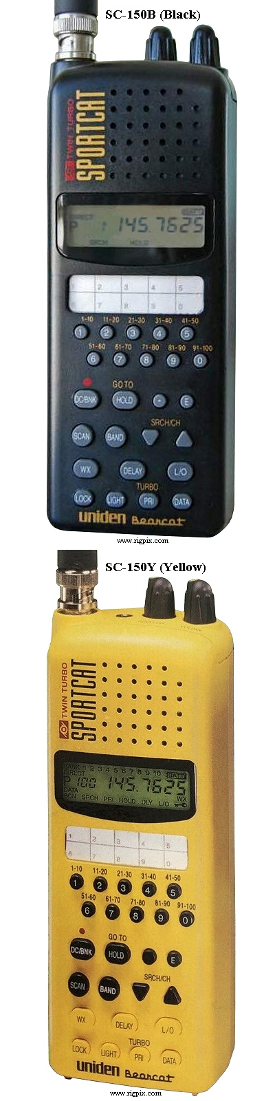A picture of Uniden Bearcat SC-150 (Sportcat. Y=Yellow or B=Black)