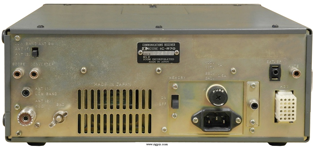 A rear picture of Icom IC-R70
