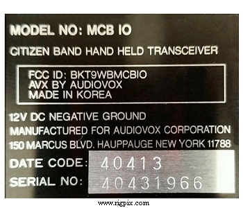 A picture of AVX MCB-10 ''The lifesaver'' label