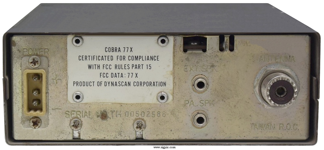 A rear picture of Cobra 77X