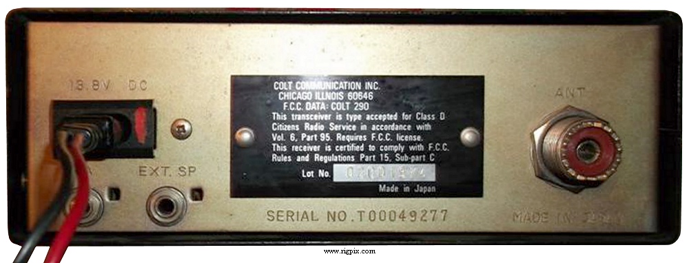 A rear picture of Colt 290