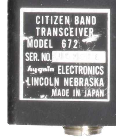 A picture of the Hy-Gain Hy-Range III (672) label