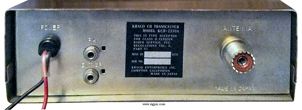 A rear picture of Kraco CB Super DeLuxe (KCB-2330A)