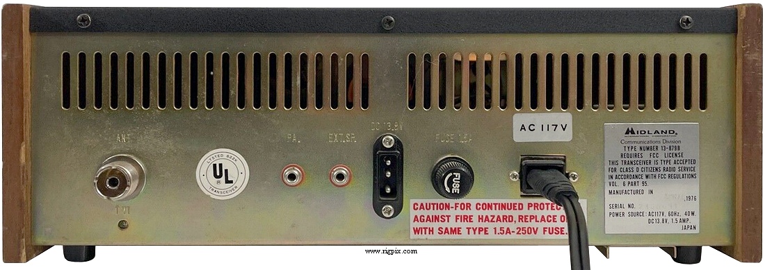 A rear picture of Midland 13-879B