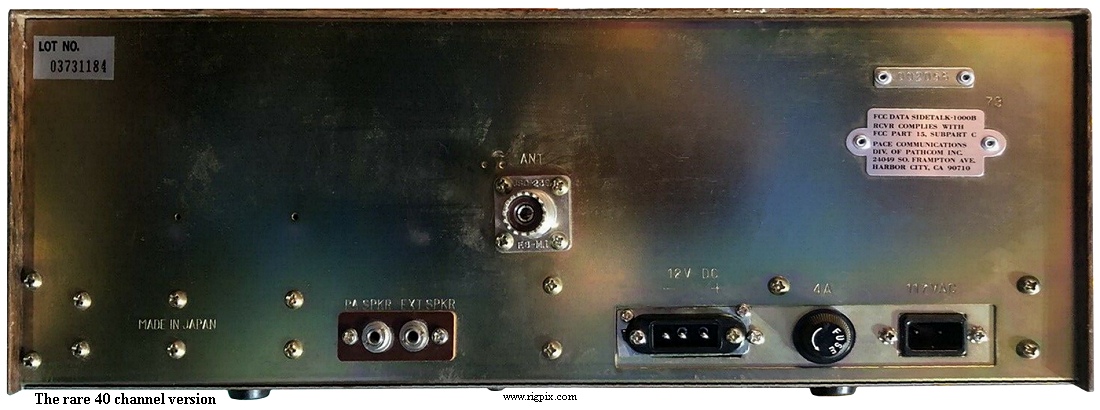A rear picture of Pace Sidetalk 1000B 40 channel version