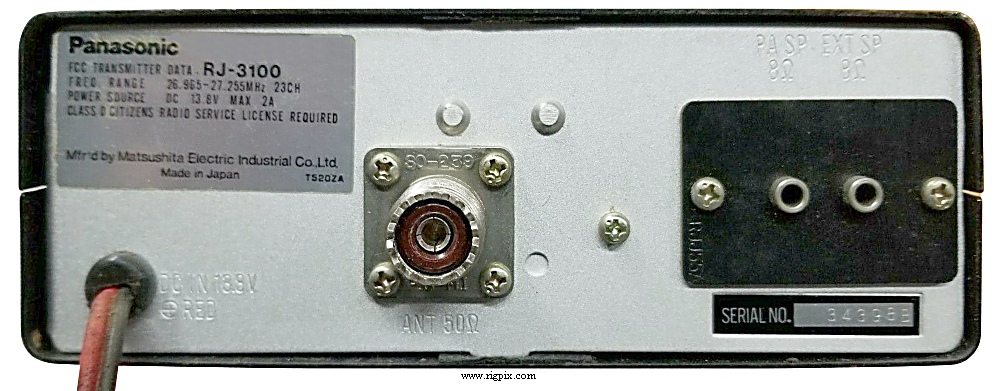 A rear picture of Panasonic RJ-3100
