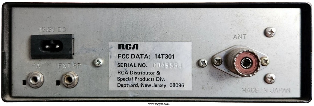 A rear picture of RCA Co-Pilot 14T301
