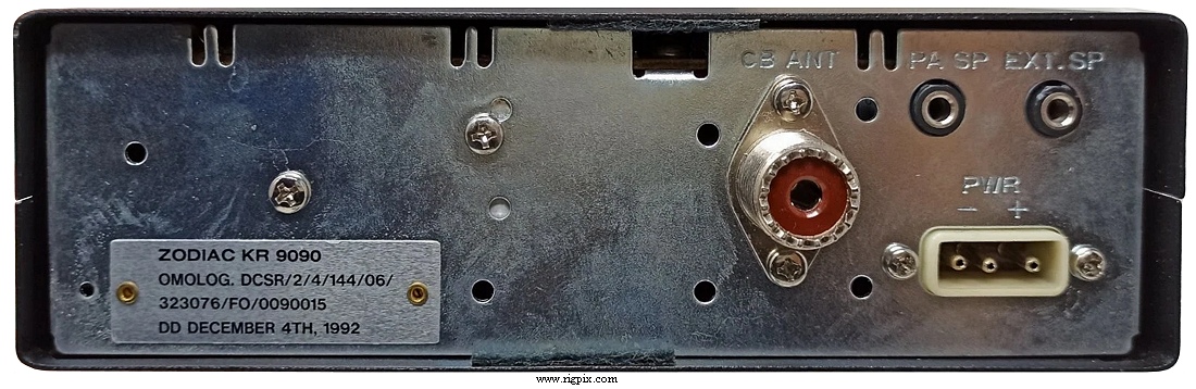 A rear picture of Zodiac KR-9090 (By Melchioni Elettronica)
