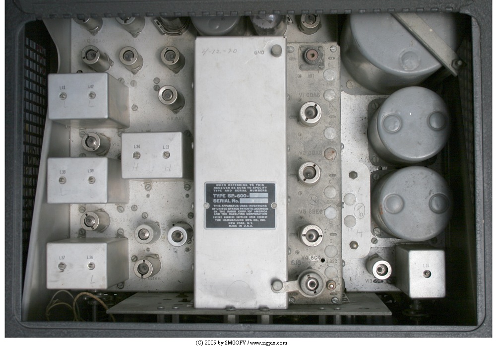 An inside picture of Hammarlund SP-600-J ''Northern Radio 159''