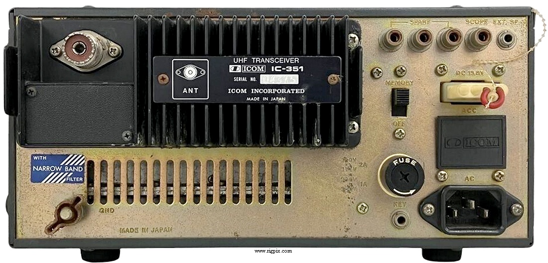 A rear picture of Icom IC-351