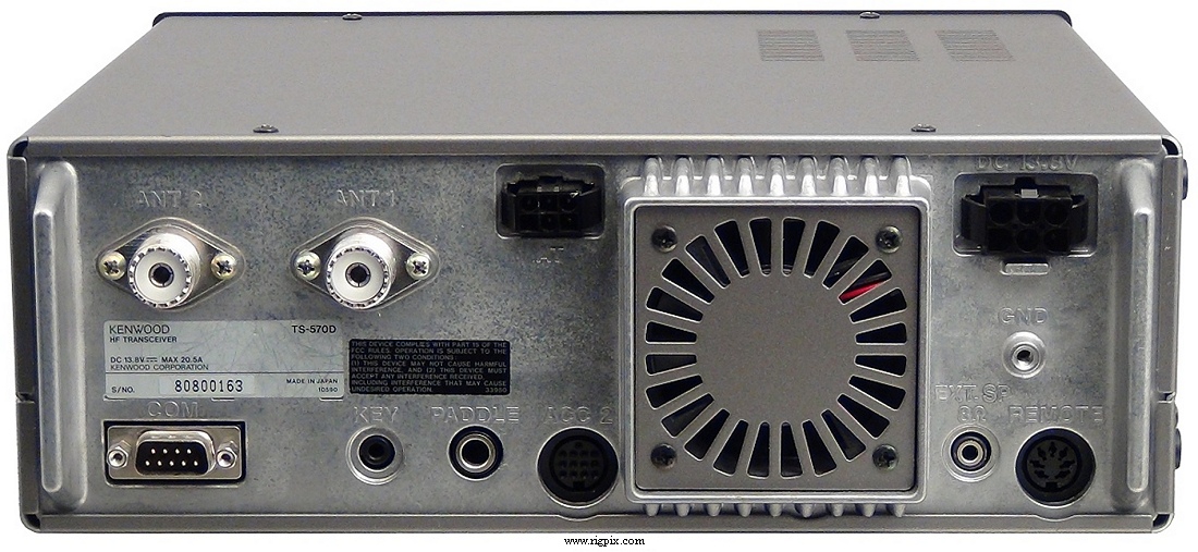 A rear picture of Kenwood TS-570D