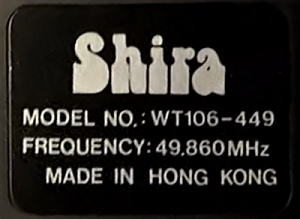 A picture of Shira WT106-449 label