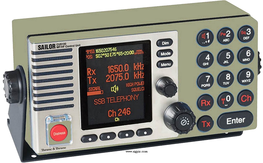 A picture of Sailor CU5110 / TU5155 (System 5000 MF/HF 150W) controller unit by Thrane & Thrane
