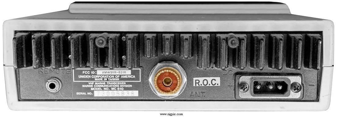 A rear picture of Uniden MC-610
