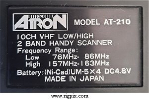 A picture of Atron AT-210 label