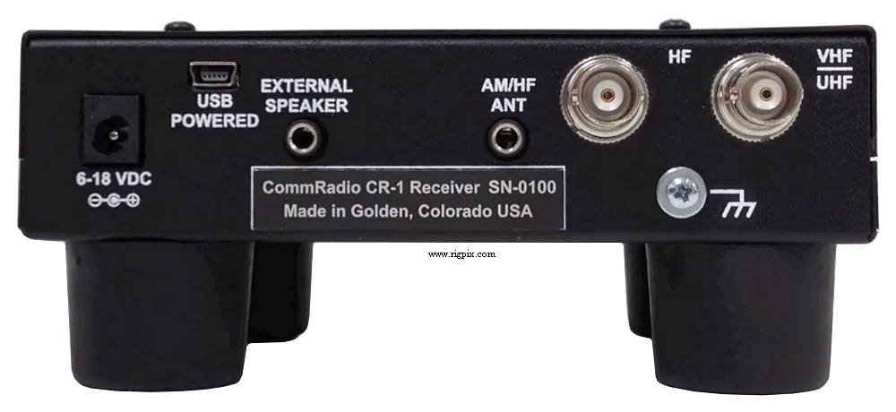 A rear picture of CommRadio CR-1