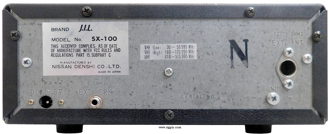 A rear picture of JIL SX-100 (Japan Industries Co. Ltd.)