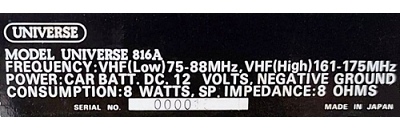 A picture of Universe 816A label