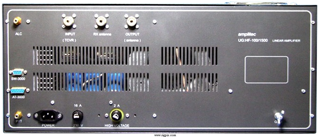 A rear picture of Amplitec UG:HF-100/1500-D