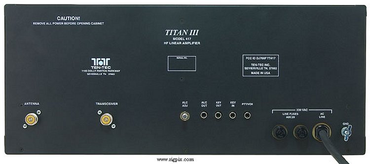 A rear picture of Ten-Tec Titan III (417A)