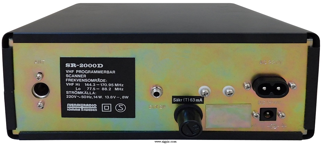 A rear picture of Svera / Svensk Radio SR-2000D